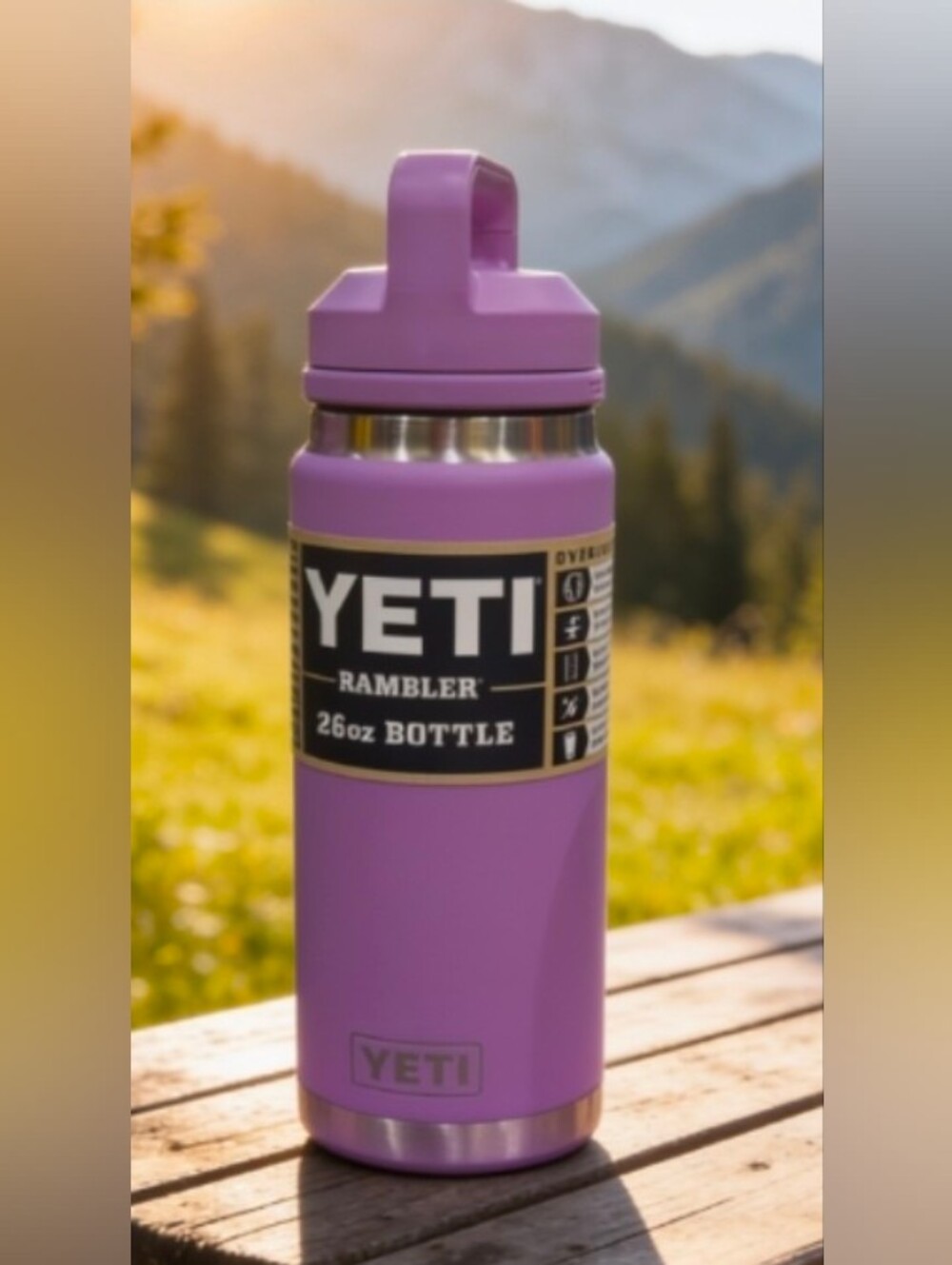 Yeti Rambler 26 oz Water Bottle W Matching Chug Cap In Desert Bloom New